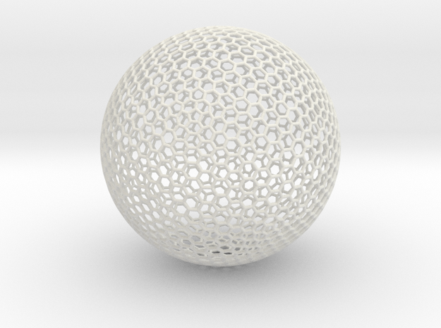 Goldberg Sphere in White Natural Versatile Plastic