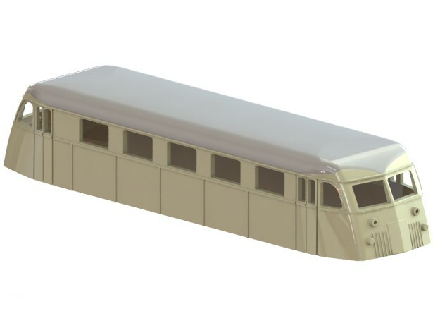 Swedish railcar Yo1s H0-scale in White Processed Versatile Plastic
