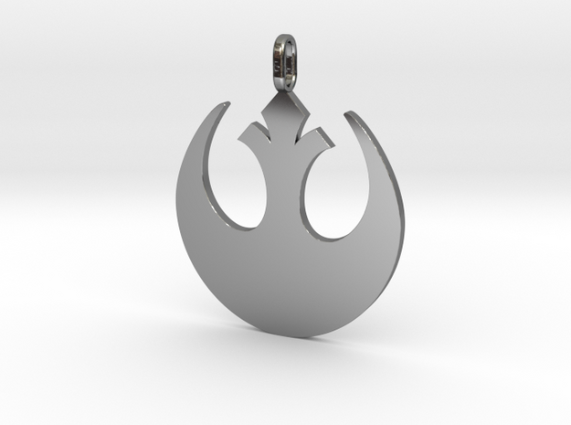 Star wars rebel badge pendant in Fine Detail Polished Silver