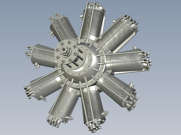 1/15 scale Clerget 9B 130 Hp radial engine x 1 in Tan Fine Detail Plastic