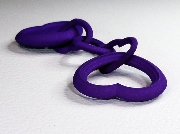 Valentine's Interlocking Hearts (Monogrammed) in Purple Processed Versatile Plastic