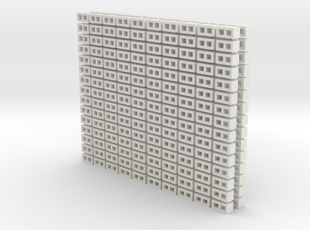 Cinder Block Loose (300) 1-64 scale in White Natural Versatile Plastic