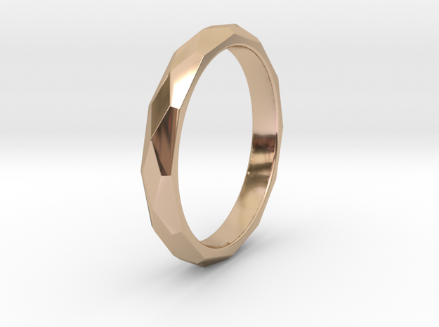 36 Facet Stacker Ring in 14k Rose Gold Plated Brass: 8 / 56.75
