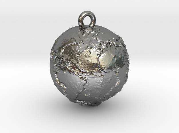 hanging earth in Polished Silver