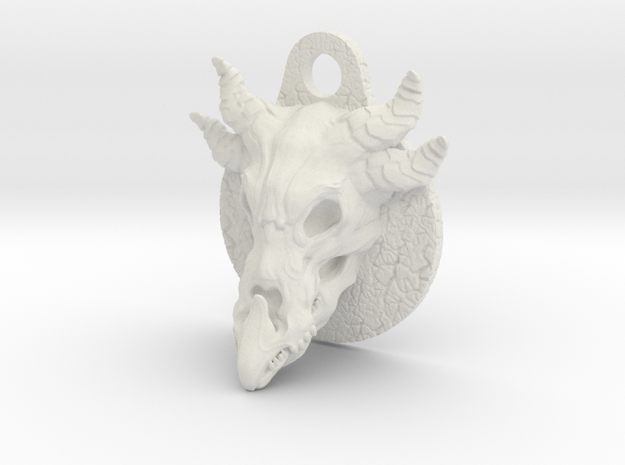 Dragonskull pendant in White Natural Versatile Plastic