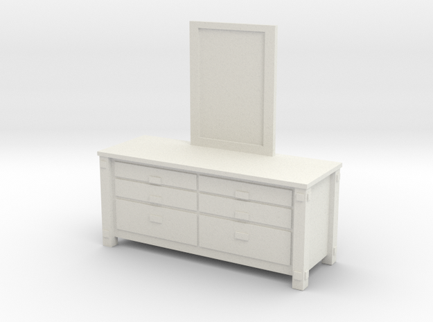 1/12 Scale Western Dresser in White Natural Versatile Plastic