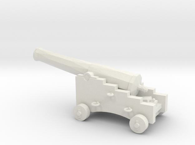 1/48 Scale 32 Pounder M1845 on Naval Carriage in White Natural Versatile Plastic