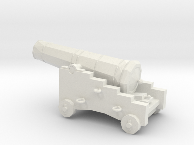 1/48 Scale 18 Pounder Naval Gun in White Natural Versatile Plastic