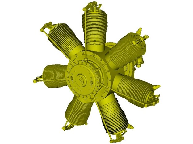 1/16 scale Gnome 7 Omega rotary engine x 1 in Tan Fine Detail Plastic