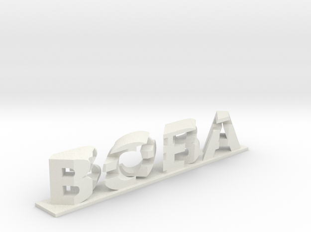 Boba Fett 3D Dual Word Illusion in White Natural Versatile Plastic