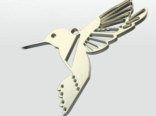 BIRD PENDANT Necklace in 14k Gold Plated Brass