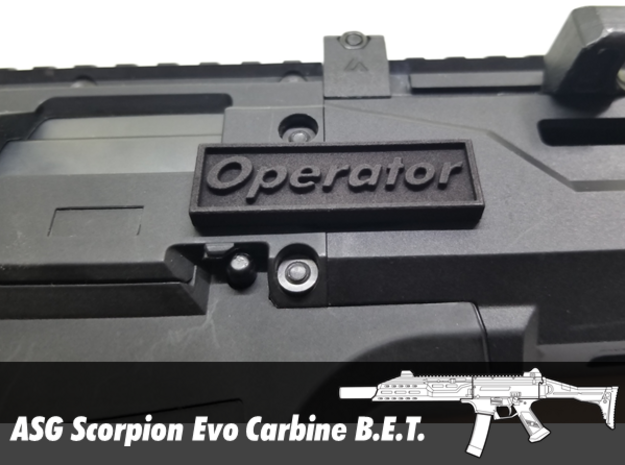 "Operator" Gun Charms - Scorpion Evo 3 A1 ASG in Black Natural Versatile Plastic