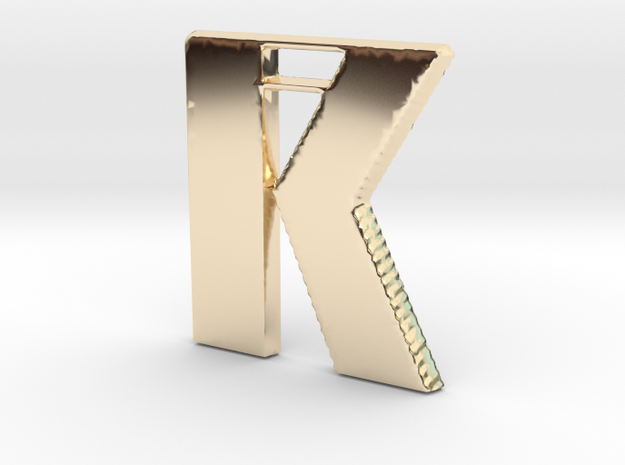 Gold Pendant Letter K Initial  in 14K Yellow Gold