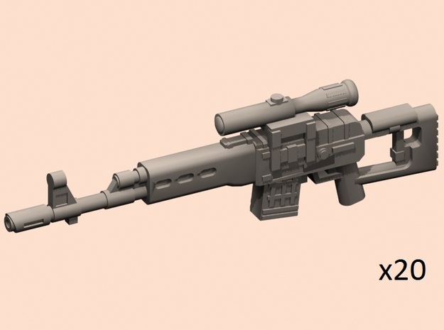 28mm SVD style sniper laser rifles in Tan Fine Detail Plastic