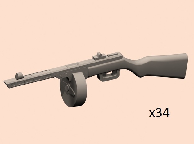 1/35 Soviet PPSh-41 gun (drum) in Clear Ultra Fine Detail Plastic