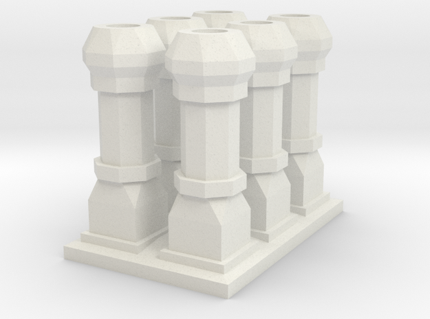 edwardian chimneys  - 19mm high in White Natural Versatile Plastic