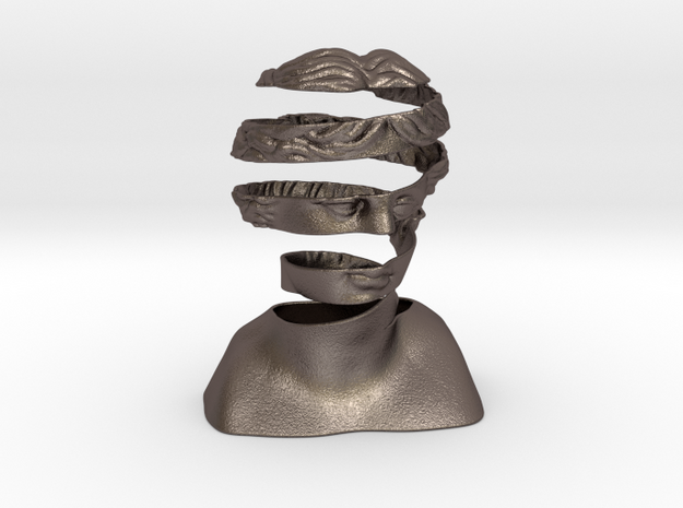 A Ribbon Venus in Polished Bronzed-Silver Steel