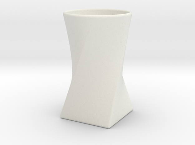 Twist Cup II in White Natural Versatile Plastic