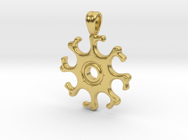 Eight headed eagle [pendant] in Polished Brass