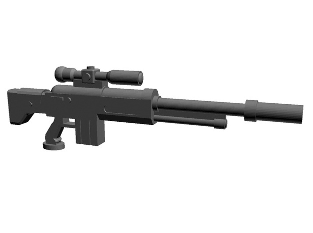 SciFi Sniper rifles 28mm x20 in Tan Fine Detail Plastic