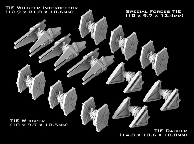 (Armada) First Order Fighters Set II in Tan Fine Detail Plastic