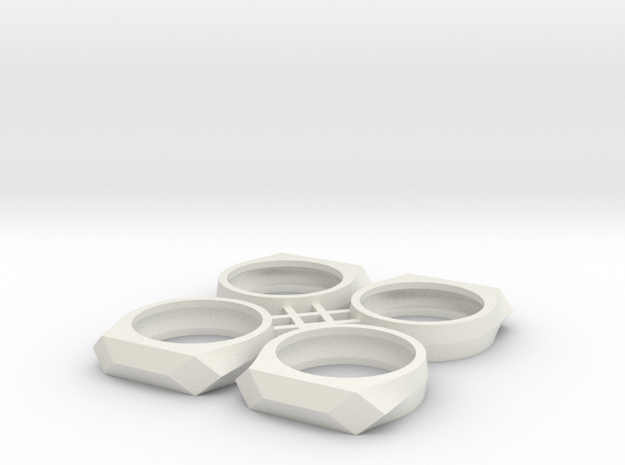 Gamora's Faceted Ring, 4x flat stack in White Natural Versatile Plastic: 6 / 51.5
