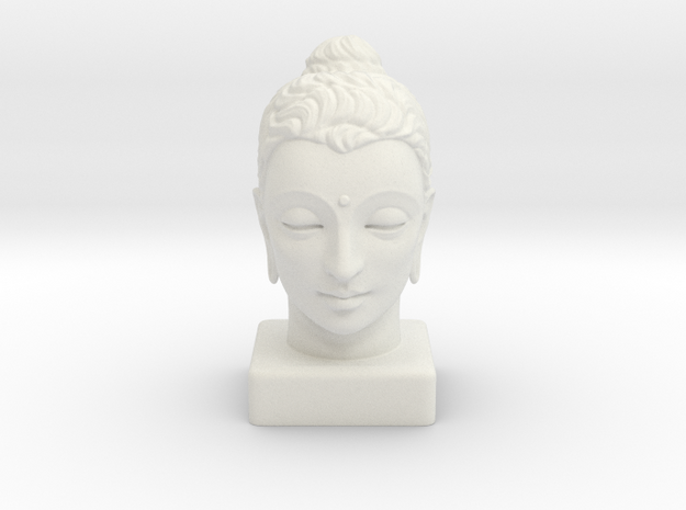 Gandhara Buddha 12 inches in White Natural Versatile Plastic
