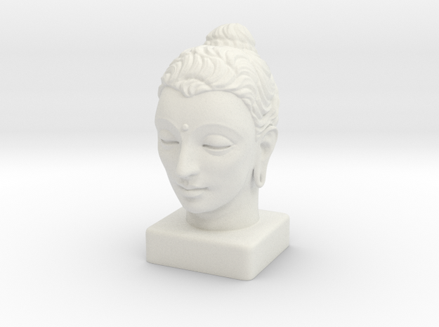 Gandhara Buddha 15 inches in White Natural Versatile Plastic