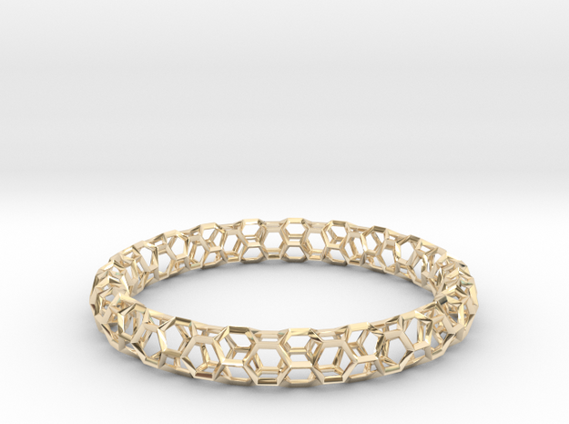 Honeycomb Bracelet in 14k Gold Plated Brass: Medium