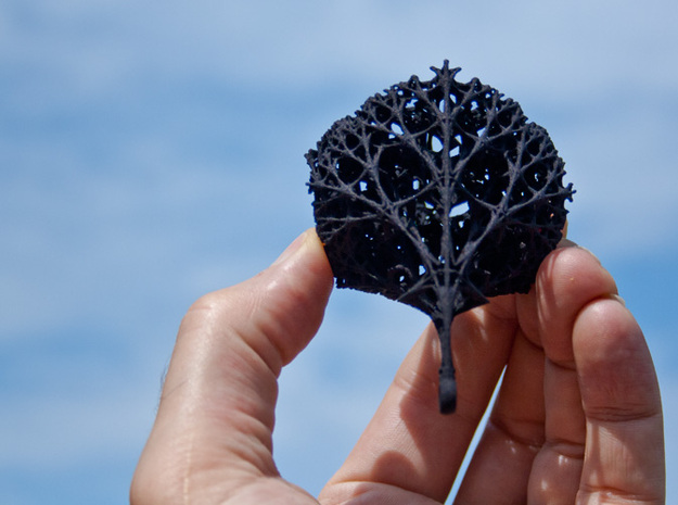 Dandelion Fractal Necklace in Black Natural Versatile Plastic