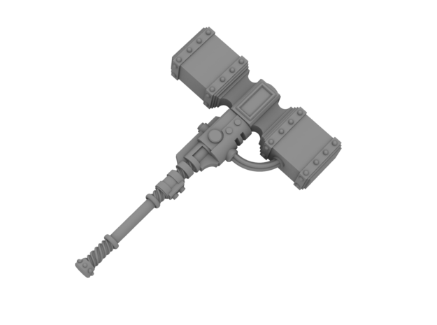 Space Knights Lightning Style Power Hammer in Tan Fine Detail Plastic