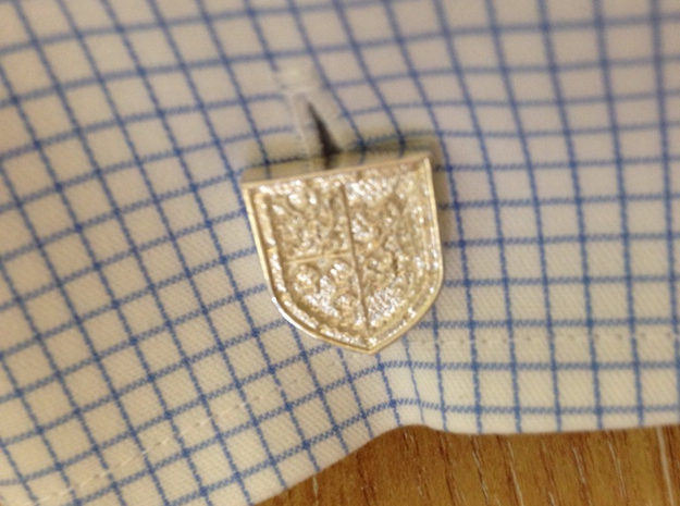 Heraldic Cufflinks [Stewart-Melville] in Polished Silver