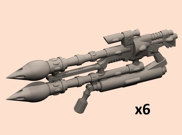 28mm Space Elf double Harverster launchers in Tan Fine Detail Plastic