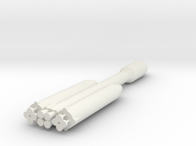 1/1000 Scale SpaceX Falcon X Heavy in White Natural Versatile Plastic