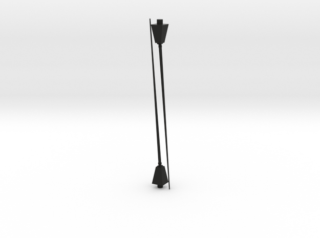 1/96 scale Antenna angled with base in Black Natural Versatile Plastic