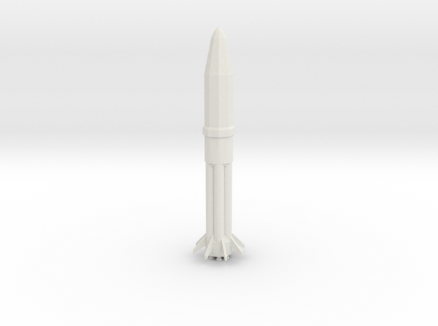 1/1000 Scale Saturn Rocket SA-204 in White Natural Versatile Plastic