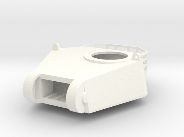 Tank cast turret with basket in White Processed Versatile Plastic