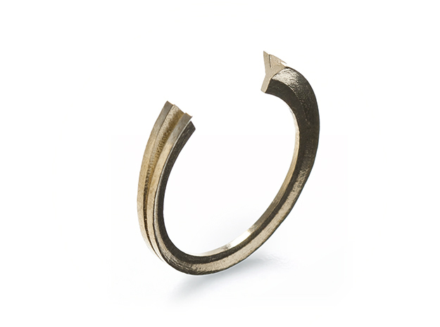 Y Ring (slim) in Natural Brass: 7 / 54