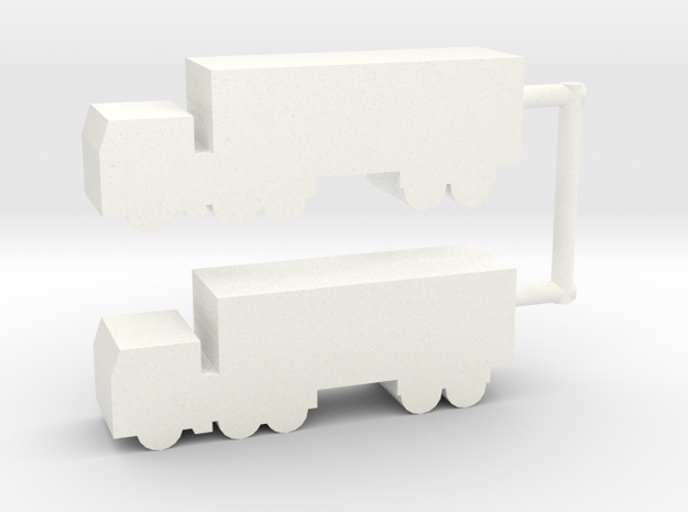 Custom Order, Cabover Semi truck meeple, 2-set in White Processed Versatile Plastic