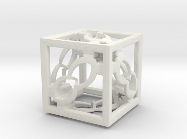 Cube Fractal RD8 in White Natural Versatile Plastic