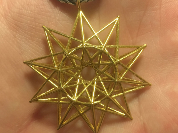10 pointed toroidally folded star in Natural Brass