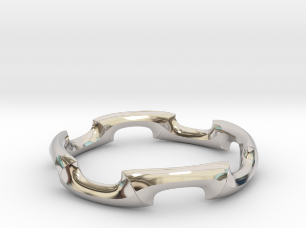 Contrary Combine Ring in Rhodium Plated Brass: 8 / 56.75