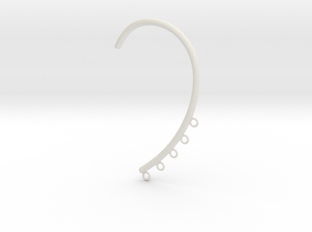 Cosplay Ear Hook Base (style 1) in White Natural Versatile Plastic