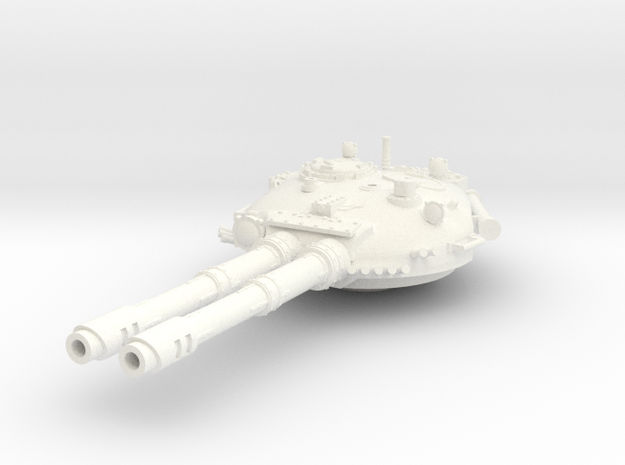 Sunlord tank turret double barrel in White Processed Versatile Plastic