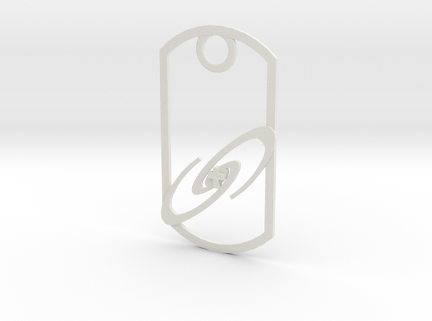Dog tag - Galaxy and Cross in White Natural Versatile Plastic