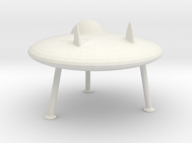 N Scale Flying Saucer in White Natural Versatile Plastic