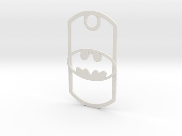 Batman dog tag in White Natural Versatile Plastic