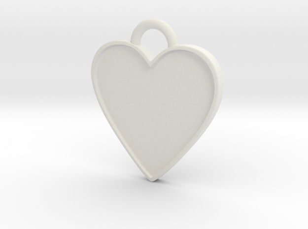 Cosplay Charm - BOP Heart Base (variant 3) in White Natural Versatile Plastic