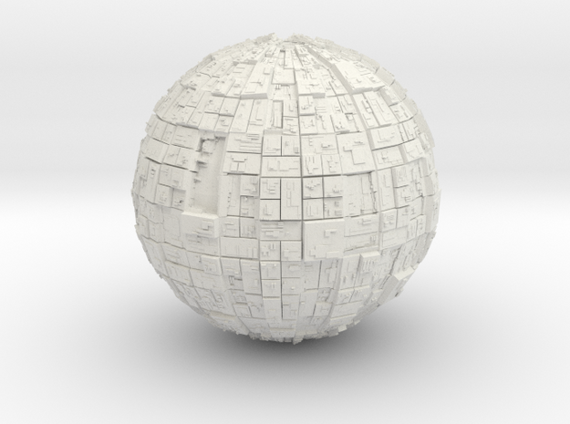 Borg Sphere  4.67" in White Natural Versatile Plastic