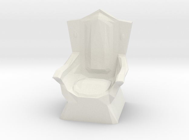 Miniature Throne in White Natural Versatile Plastic